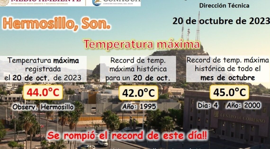 Hermosillo rompe récord de temperatura máxima por quinto día consecutivo