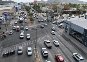 Manifestación de trabajadores del Poder Judicial desata caos vial en centro de Hermosillo