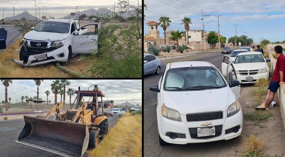 Se registran dos choques en Paseo Río Sonora a pocos metros de distancia