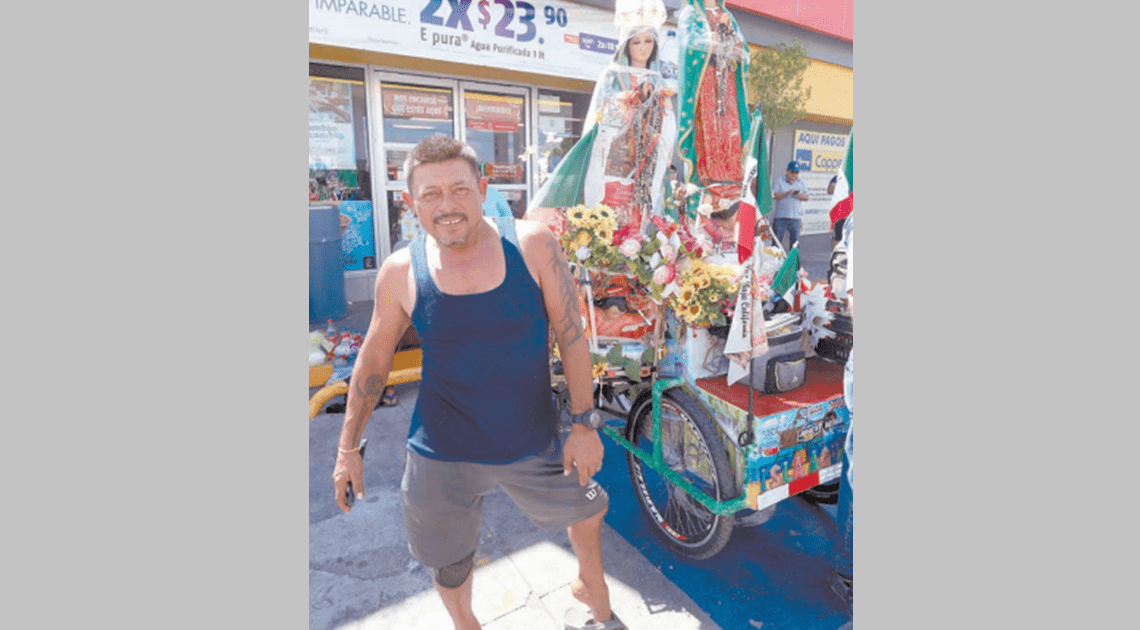 Pedalea de regreso a su hogar el peregrino guadalupano; en Sonora padeció por el clima caluroso