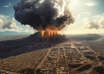 Así se vería Hermosillo si cayera una bomba nuclear similar a la de Hiroshima, según la inteligencia artificial de Midjourney