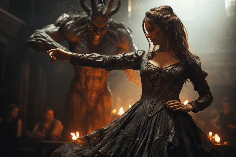  Escena del baile entre Linda y el diablo en el casino. Foto: Midjourney