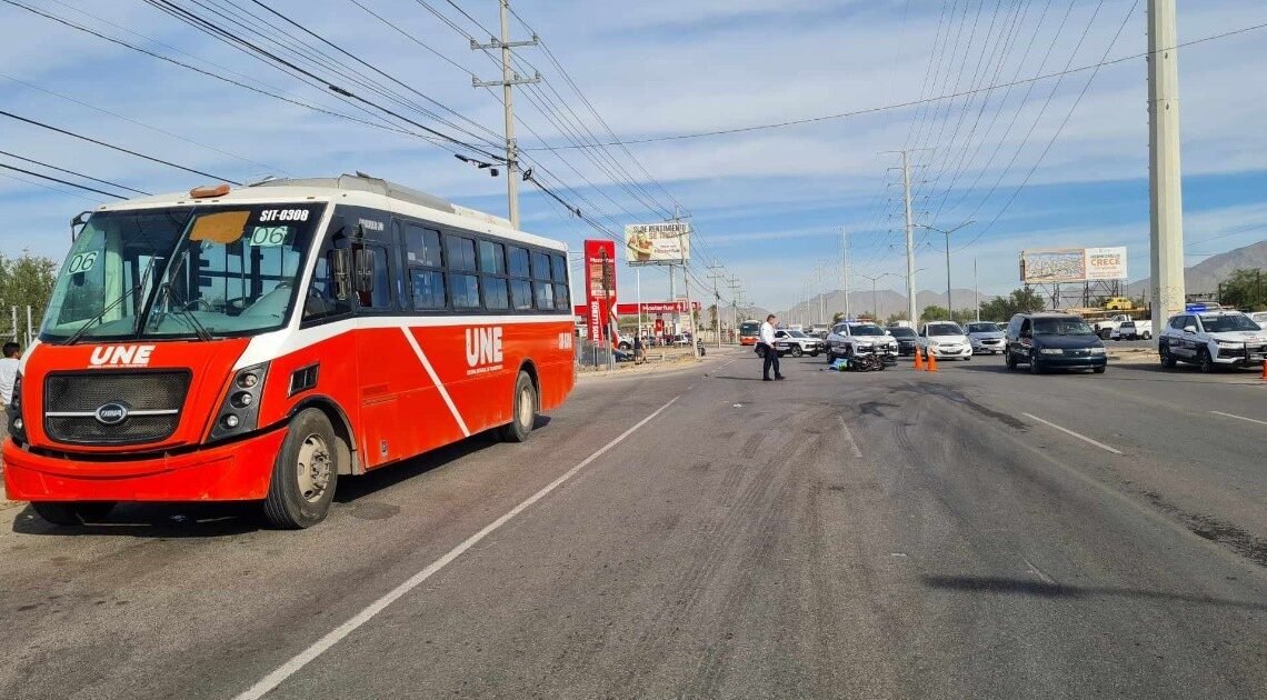 Motociclista pierde la vida al chocar con un camión urbano en Hermosillo Motociclista pierde la vida al chocar con un camión urbano en Hermosillo