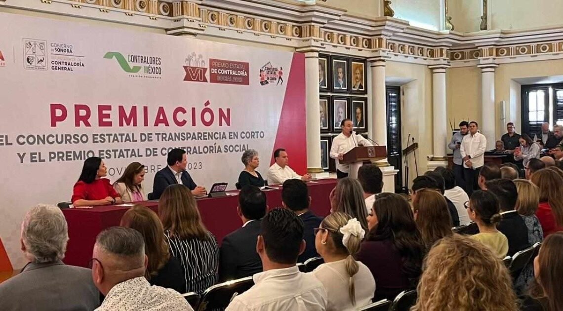 Reconocimiento a los participantes del Concurso Estatal de Transparencia en Corto y el Premio Estatal de Contraloría Social en Sonora