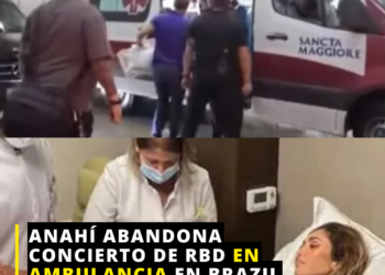 Anahí se siente mal en concierto de RBD y sale en ambulancia