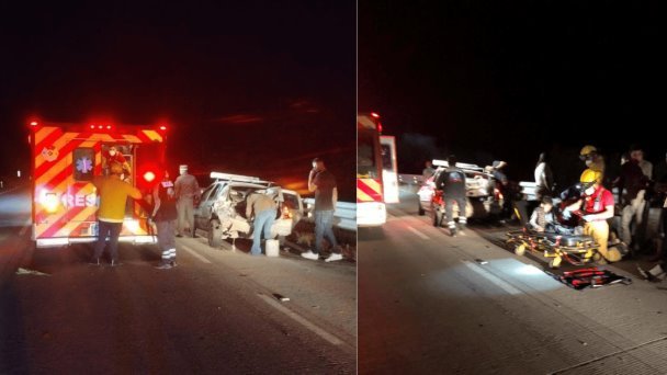 Choque entre tráiler y sedán deja varios heridos a la altura de Guásimas Choque entre tráiler y sedán deja varios heridos a la altura de Guásimas
