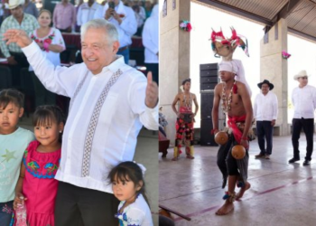 Yaquis celebran a AMLO su cumpleaños 70 en gira por Sonora