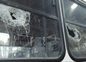 Camiones del transporte urbano sufrieron daños la noche de ‘halloween’