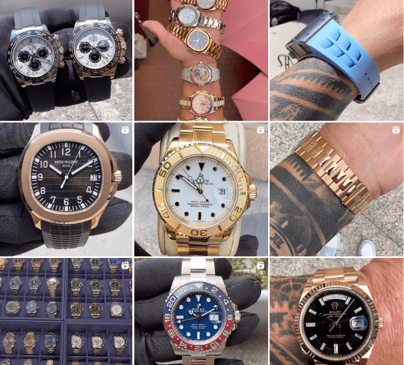 Fotografía de relojes en la cuenta de Instagram de Anthony Farrer. Fotografía de relojes en la cuenta de Instagram de Anthony Farrer.