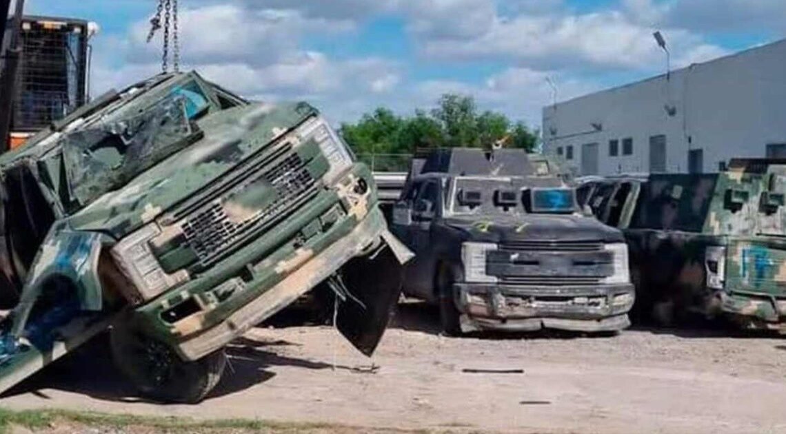 FGR destruye 20 unidades “monstruo” del crimen organizado en Tamaulipas