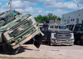 FGR destruye 20 unidades “monstruo” del crimen organizado en Tamaulipas