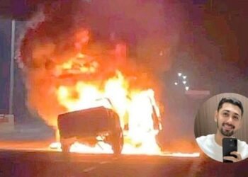 Camioneta del ‘Paponas’ queda calcinada