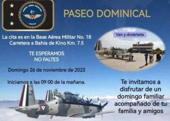 Invitan a un paseo dominical en la Base Aérea Militar No. 18 en Hermosillo