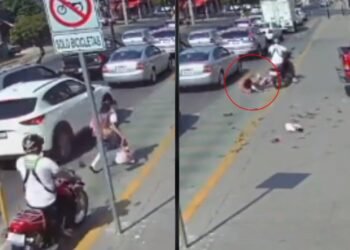 VIDEO: Motociclista arrolla a una niña en ciclovía y huye del sitio en León, Guanajuato