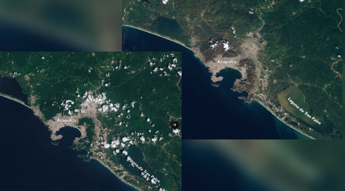 Fotos de la NASA muestran a la costa de Acapulco antes y después del huracán “Otis” Fotos de la NASA muestran a la costa de Acapulco antes y después del huracán “Otis”