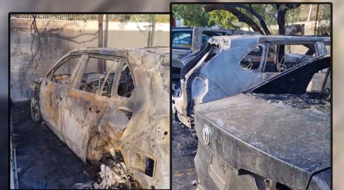 Se incendian 5 vehículos en estacionamiento de hotel en Hermosillo