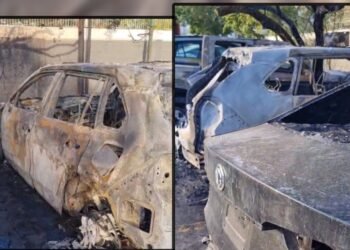 Se incendian 5 vehículos en estacionamiento de hotel en Hermosillo