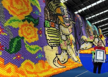 Sonorense contribuye a lograr Récord Guinness del mural de globos más grande
