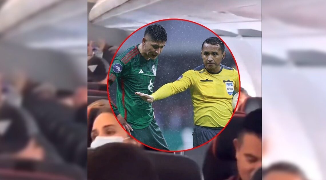 Hondureños se topan al árbitro en avión tras derrota vs México y se viraliza su reacción