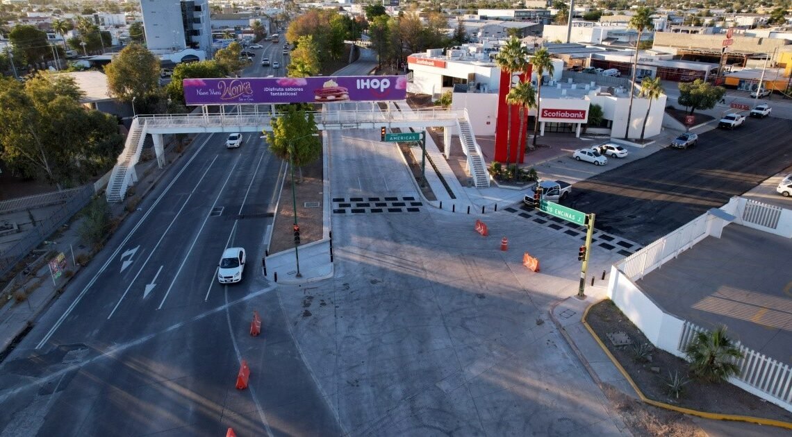 Hermosillo: Nuevos semáforos en puente Arquitecto Gustavo Aguilar ayudan al peatón