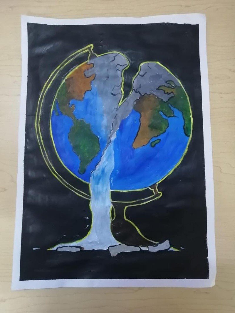 Dibujo de Enid, ganadora del primer lugar en el concurso Concurso Infantil de Carteles sobre el Cuidado del Agua. Archivo GH Dibujo de Enid, ganadora del primer lugar en el concurso Concurso Infantil de Carteles sobre el Cuidado del Agua. Archivo GH