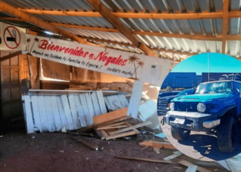 Paisano sufre accidente en carretera Nogales por tope sin señalización
