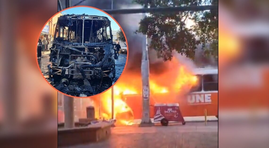 Se incendia camión frente al Mercado Municipal de Hermosillo; pasajeros alcanzan a evacuar