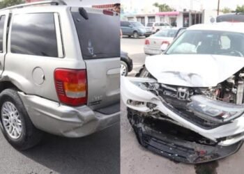 Aparatoso accidente en colonia Jesús García por no respetar señalamientos