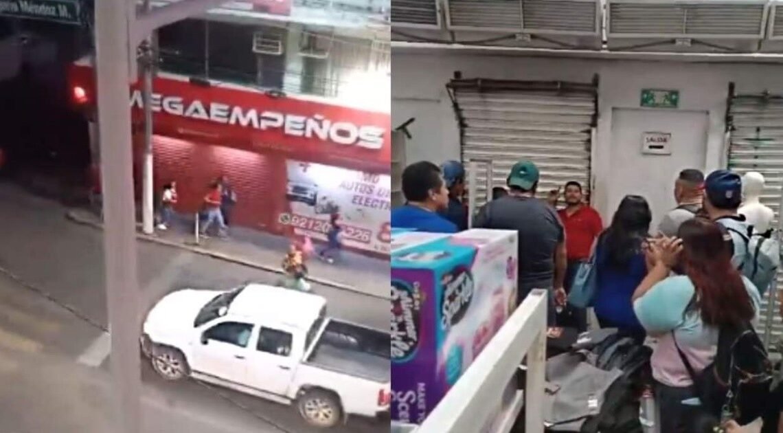 Detonación de cohetes causa caos y pánico en Mercado Municipal de Villahermosa, Tabasco