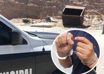 Vio a la patrulla y se escondió en contenedor de basura: Le encuentran arma prohibida