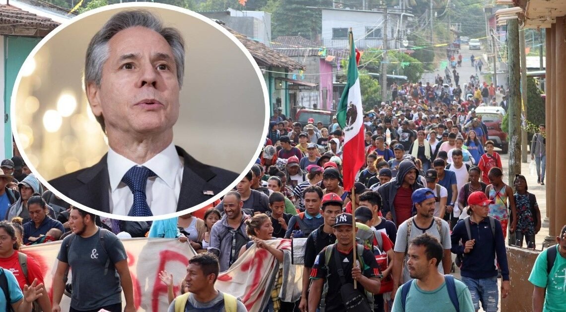 Caravana de 6 mil migrantes presiona al Gobierno de México en medio de la visita de Antony Blinken