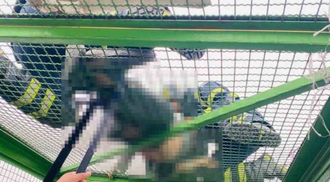 Bomberos rescatan a hombre electrocutado en puente peatonal de CDMX Bomberos rescatan a hombre electrocutado en puente peatonal de CDMX