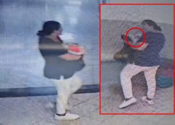 Finge ser enfermera y roba bebé en mochila; todo quedó captado en video