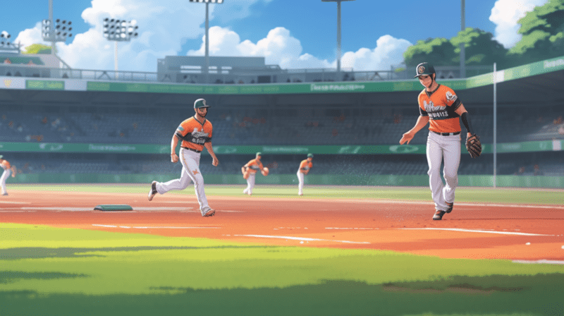 Partido de Los Naranjeros versión anime. 