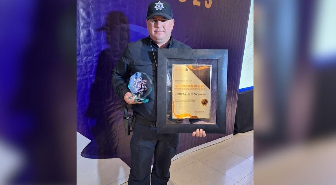 Reconocen a Ricardo Lares Burgueño como Policía Municipal del Año 2023 por su valentía y dedicación