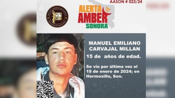 Activan Alerta Amber para localizar a menor Manuel Emiliano Carvajal Millan Activan Alerta Amber para localizar a menor Manuel Emiliano Carvajal Millan