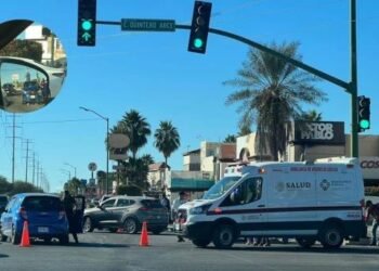 Aparatoso accidente bulevar Colosio a raíz de un choque por alcance