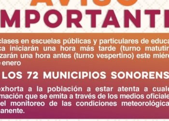 Clases en toda la entidad para este miércoles 10 de enero: SEC Sonora