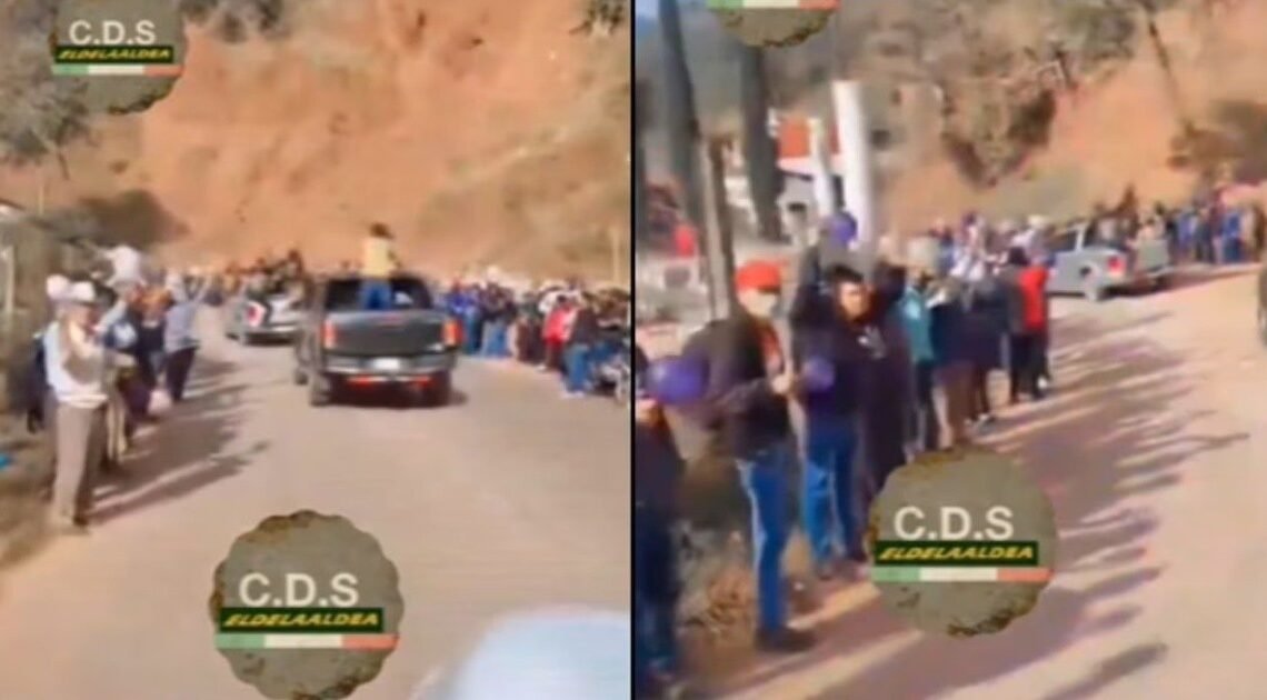 VIDEO: Con banderas y globos reciben a caravana de Cártel de Sinaloa en Chiapas