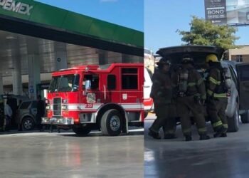 Trabajadores de gasolinera lograron apagar un conato de incendio de carro