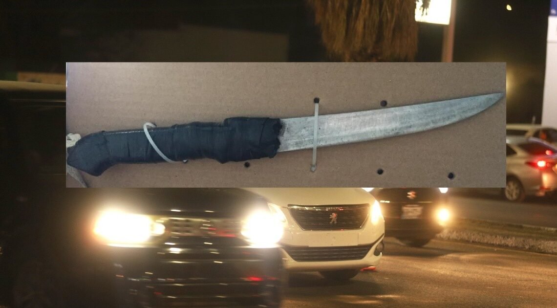 Hombre que deambulaba a media noche con cuchillo es detenido en Hermosillo