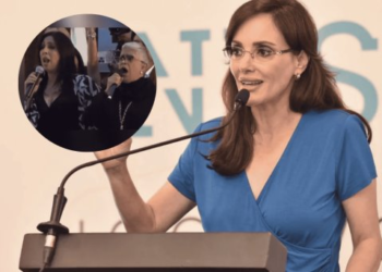 Lilly Téllez critica entonación del Himno Nacional en cierre de Sheinbaum