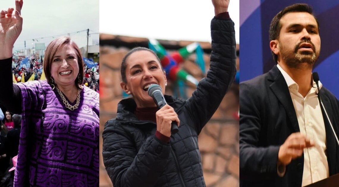 ¿Cuándo serán los cierres de precampaña de Sheinbaum, Gálvez y Máynez?