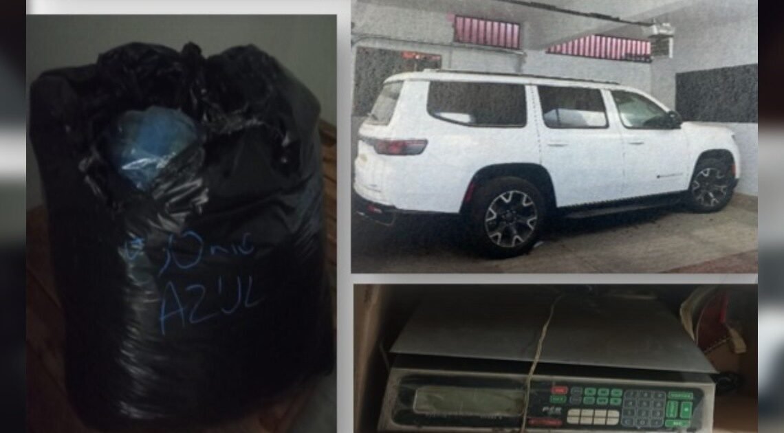 Aseguran droga y un vehículo en inmueble de la colonia Fuentes del Mezquital, en Hermosillo