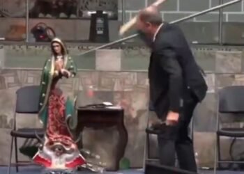VIDEO: Pastor de Iglesia Bautista rompe imagen de la Virgen de Guadalupe y de la santa muerte