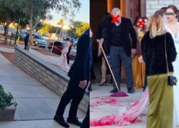 Atacan a Novia con Pintura Roja Durante su Boda