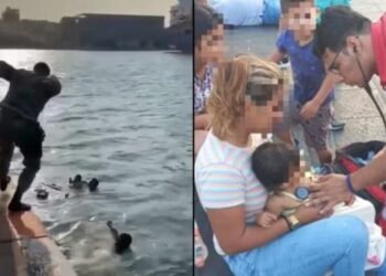 Rescatan a bebé que cayó al mar en malecón de Veracruz