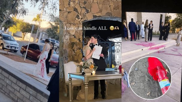 Novia enfrenta sabotaje el día de su boda ¡le manchan el vestido de pintura! Novia enfrenta sabotaje el día de su boda ¡le manchan el vestido de pintura!