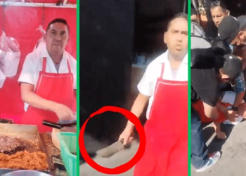 Taquero amenaza de muerte a clientes y hiere a una mujer con arma blanca