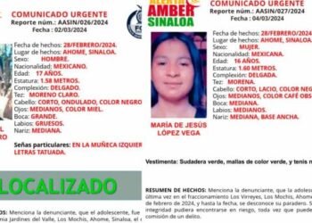 Localizan con vida a 1 de los 2 adolescentes desaparecidos en Sinaloa
